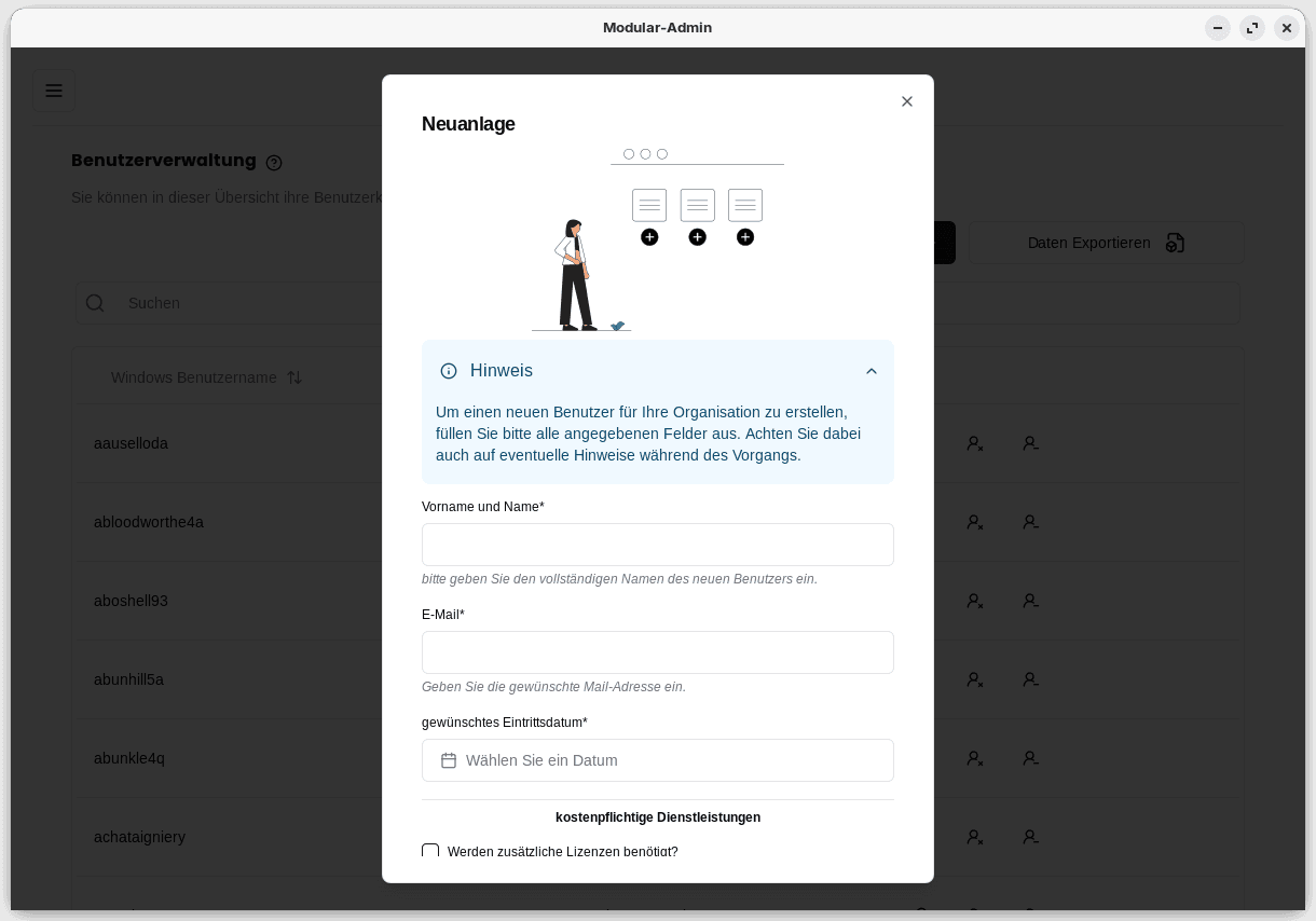 Modular-Admin User Add Screen.